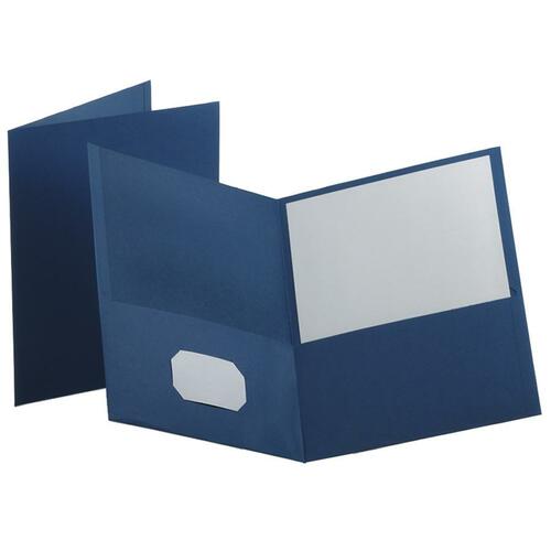Esselte Recycled Pocket Folder - 2 Pocket(s) - 11 pt. - Leatherette - Blue - 10 / Pack