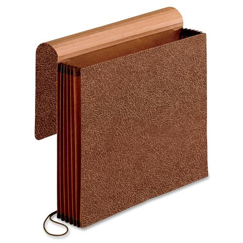 Pendaflex Recycled File Wallet - 9 1/2" x 11 3/4" - 5 1/4" Expansion - Red Fiber - Red - Reinforced Gusset, Moisture Resistant, Elastic Closure, Flap, Rip Proof Gusset - 10% Recycled - 1 Each