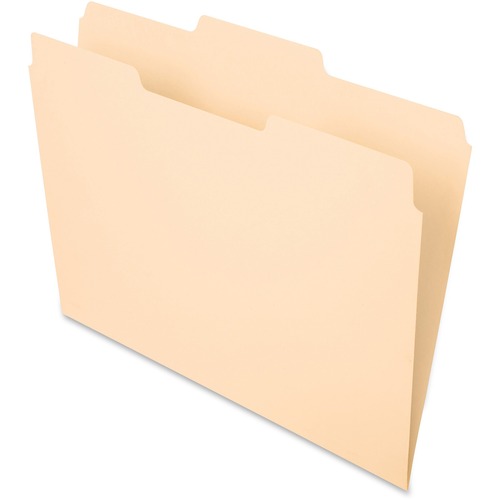 Pendaflex Essentials 1/3 Tab Cut Letter Recycled Top Tab File Folder - 8 1/2" x 11" - 3/4" Expansion - Top Tab Location - Center Tab Position - Manila - Manila - 10% Recycled - 100 / Box