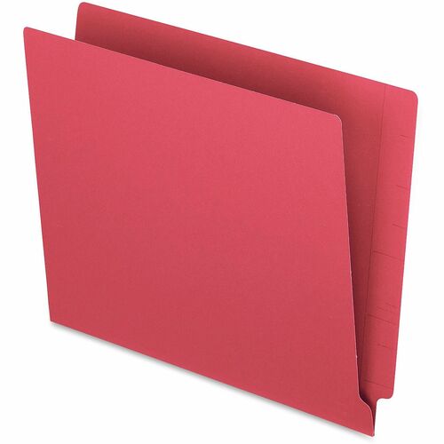 Pendaflex Letter Recycled End Tab File Folder - 8 1/2" x 11" - Red - 10% Recycled - 100 / Box