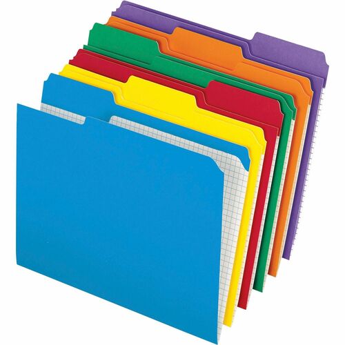 Pendaflex 1/3 Tab Cut Letter Recycled Top Tab File Folder - 8 1/2" x 11" - Top Tab Location - Assorted Tab Position - Assorted - 10% Recycled - 100 / Box