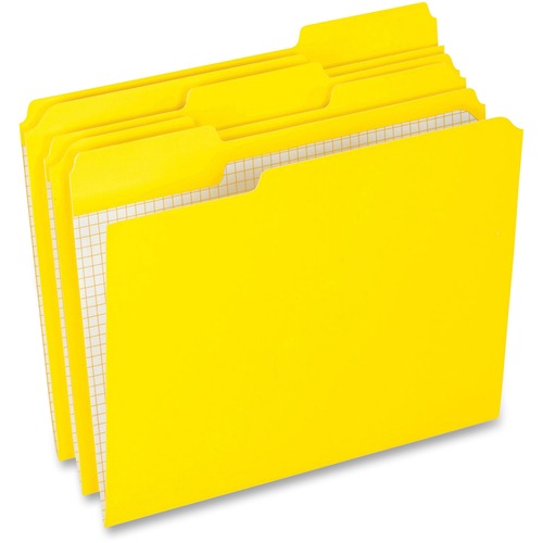Pendaflex 1/3 Tab Cut Letter Recycled Top Tab File Folder - 8 1/2" x 11" - Yellow - 10% Recycled - 100 / Box