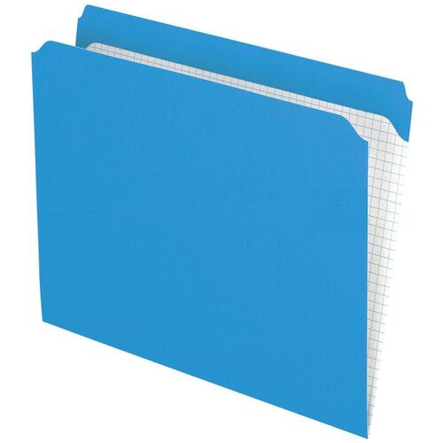 Esselte Letter Recycled Top Tab File Folder - 8 1/2" x 11" - Blue - 100 / Box