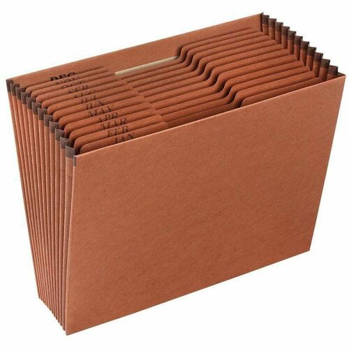 Pendaflex Letter Recycled Expanding File - 8 1/2" x 11" - 12 Pocket(s) - Redrope - Red - 30% Recycled - 1 Each - Expanding Files - PFXR17MOX