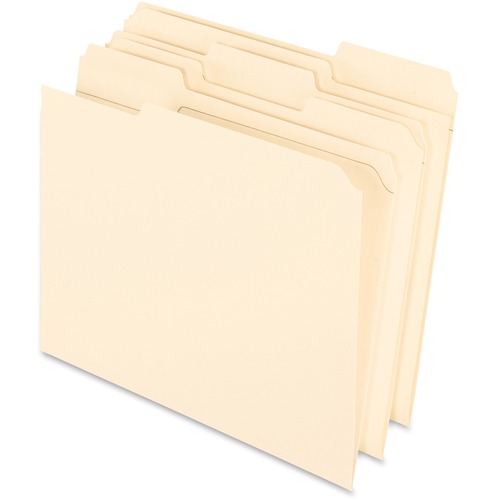 Pendaflex 1/3 Tab Cut Letter Recycled Top Tab File Folder - 8 1/2" x 11" - 3/4" Expansion - Top Tab Location - Assorted Position Tab Position - Manila - Manila - 10% Recycled - 100 / Box
