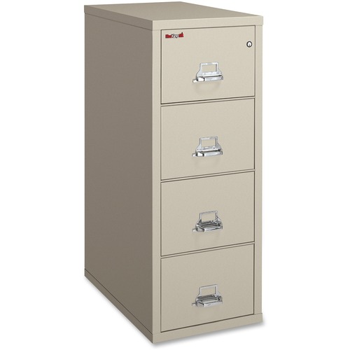 FireKing Insulated File Cabinet - 4-Drawer - 20.8" x 31.5" x 52.8" - 4 x Drawer(s) for File - Legal - Vertical - Fire Resistant - Parchment - Powder Coated - Gypsum