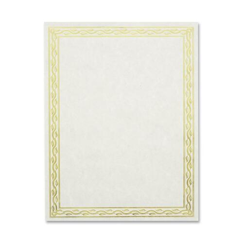 Geographics Premium Gold Foil Border Certificates - 28 lb Basis Weight - 8.5" x 11" - Inkjet, Laser Compatible - Gold with Gold Border - Parchment Paper - 12 / Pack