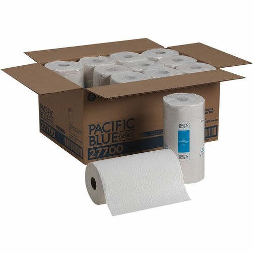 Pacific Blue Select Perforated Paper Towel Roll - 2 Ply - 8.80" x 11" - 250 Sheets/Roll - White - 12 / Carton
