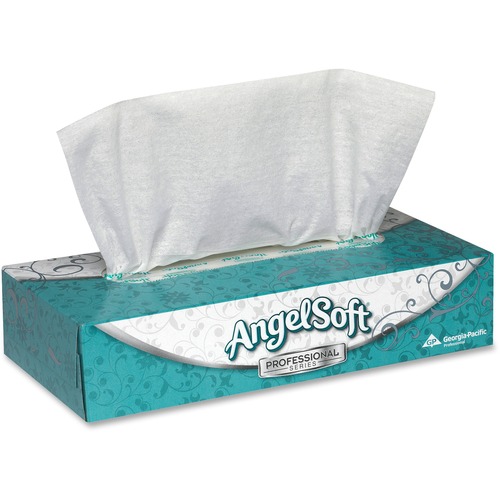 Angel Soft Professional Series Premium Facial Tissue - 2 Ply - 8.85" x 7.65" - White - Fiber - Soft, Absorbent - For Face - 100 Per Box - 100 / Box