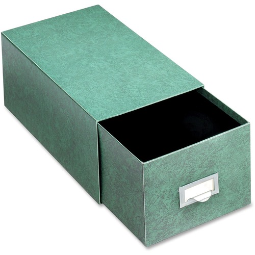 Globe-Weis Agate Index Card Storage Drawers - Internal Dimensions: 8" (203.20 mm) Width x 5" (127 mm) HeightExternal Dimensions: 14.5" Depth - Heavy Duty - Fiberboard - Green - For Card - 1 Each - Index Card Files & Cabinets - OXF58CGRE