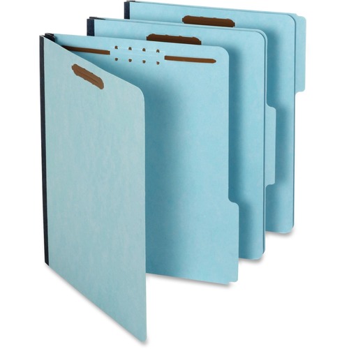 Pendaflex 1/3 Tab Cut Letter Recycled Classification Folder - 8 1/2" x 11" - 1" Expansion - 2 Fastener(s) - 2" Fastener Capacity for Folder - Top Tab Location - Assorted Position Tab Position - Pressboard - Blue - 60% Recycled - 25 / Box - Top Tab Fastener Folders - PFX615F213BLU