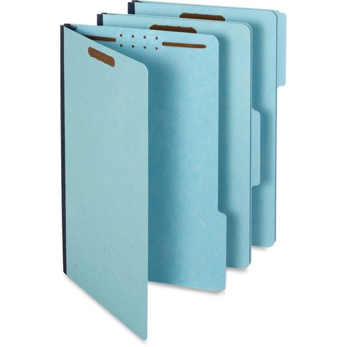 Pendaflex 1/3 Tab Cut Legal Recycled Classification Folder - 8 1/2" x 14" - 1" Expansion - 2 Fastener(s) - 2" Fastener Capacity for Folder - Top Tab Location - Assorted Position Tab Position - Pressboard - Blue - 60% Recycled - 25 / Box