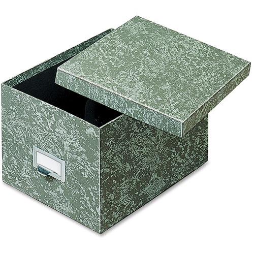 Globe-Weis Agate Heavy-duty Card File Lid Box - Internal Dimensions: 9" Width x 6" HeightExternal Dimensions: 11.6" Depth - 1000 x Card - Heavy Duty - Fiberboard - Green - For Card, Check - Recycled - 1 Each