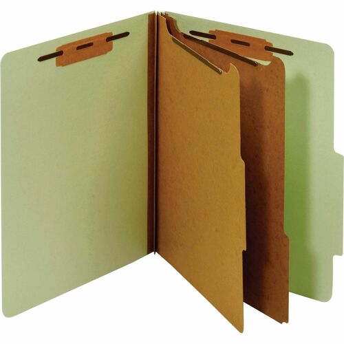 Pendaflex Letter Recycled Classification Folder - 8 1/2" x 11" - 1" Fastener Capacity for Folder - 2 Divider(s) - Pressboard, Tyvek - Green - 60% Recycled - 1 Each
