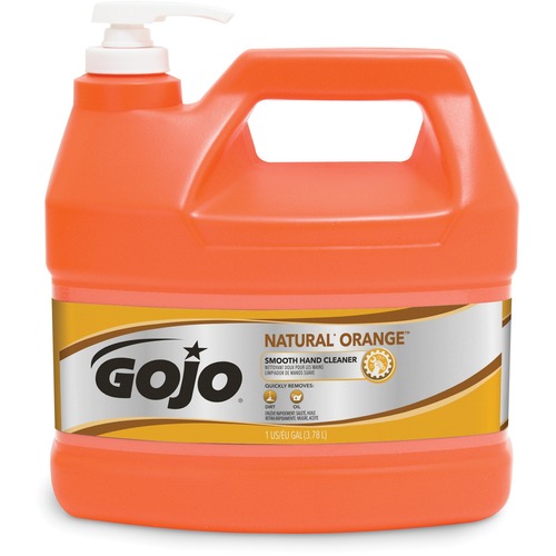 Gojo® Natural Orange Smooth Hand Cleaner - Citrus ScentFor - 1 gal (3.8 L) - Pump Bottle Dispenser - Soil Remover, Dirt Remover, Grease Remover - Hand - Orange - 1 Each