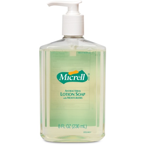 Micrell Antibacterial Lotion Soap - Citrus ScentFor - 8 fl oz (236.6 mL) - Push Pump Dispenser - Kill Germs - Hand - Antibacterial - Anti-irritant, Bio-based - 1 Each