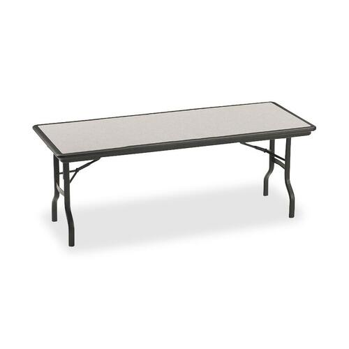 Iceberg IndestrucTable Folding Table - Rectangle Top - 1500 lb Capacity - 30" Table Top Length x 72" Table Top Width - 29" Height - Black, Granite, Powder Coated - Polyethylene, Resinite - 1 Each