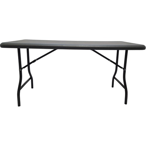 Iceberg IndestrucTable TOO 1200 Series Folding Table - Rectangle Top - Contemporary Style - 1200 lb Capacity - 30" Table Top Length x 60" Table Top Width x 1" Table Top Thickness x 1" Table Top Diameter - 29" Height - Assembly Required - Charcoal Gray, Po