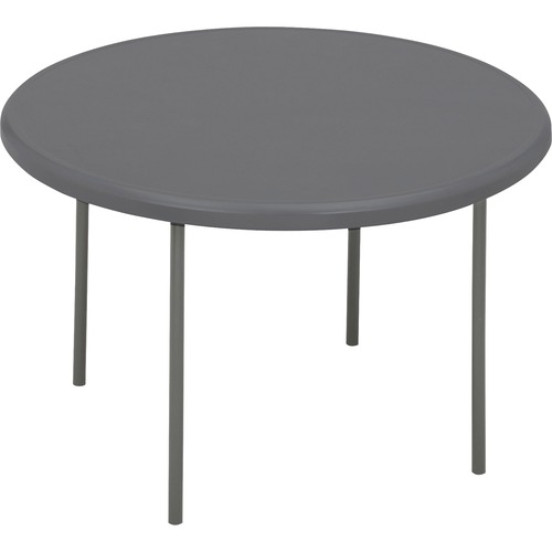 Iceberg IndestrucTable TOO 1200 Series Round Folding Table - Round Top x 1" Table Top Thickness x 48" Table Top Diameter - 29" Height - Assembly Required - Charcoal Gray, Powder Coated - Steel