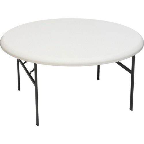 Iceberg IndestrucTable TOO 1200 Series Round Folding Table - Round Top - Four Leg Base x 1" Table Top Thickness x 60" Table Top Diameter - 29" Height - Platinum, Powder Coated - Steel