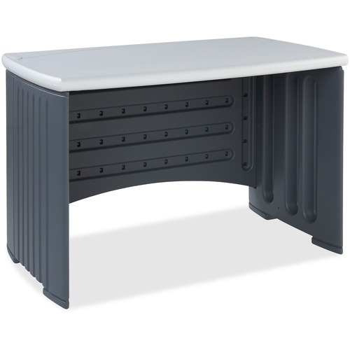 Iceberg Dent and Scratch Resistant Computer Desk - Silver Rectangle Top - Charcoal Gray - 30" Height x 46" Width x 24.50" Depth - Assembly Required - Polyethylene - 1 Each