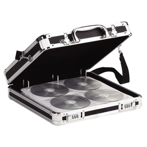 IdeaStream Vaultz Locking Media Binder - Binder - Clamshell - Aluminum, Steel - Black - 200 CD/DVD