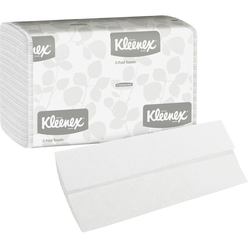 Kleenex C-Fold Towels - 10.13" x 13.25" - White - Soft, Absorbent - 150 Per Pack - 16 / Carton