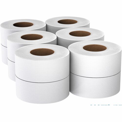 Scott High-Capacity Jumbo Roll Toilet Paper - 2 Ply - 3.55" Width x 1000 ft Length - White - 12 / Carton