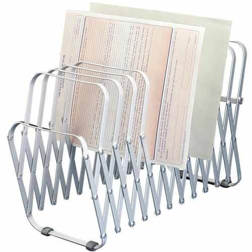 LEE Flexible Expandable Collator/Sorter/File - 24 - 7" Height x 11" Width x 10.5" DepthDesktop - 22% Recycled - Silver - Aluminum - 1 Each