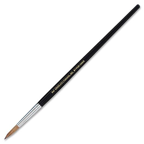 CLI Round Camel Hair Paint Brushes - 1 Brush(es) - No. 10 Wood Black Handle - Aluminum Ferrule