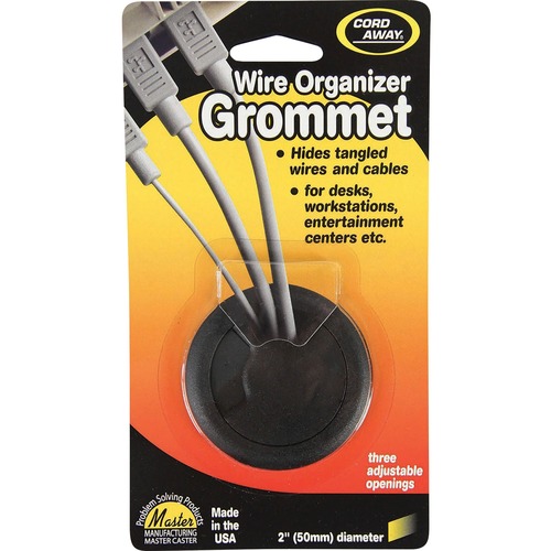 CordAway® Grommet, Adjustable - 2" dia., 1-1/8" deep, Black, 1/pack