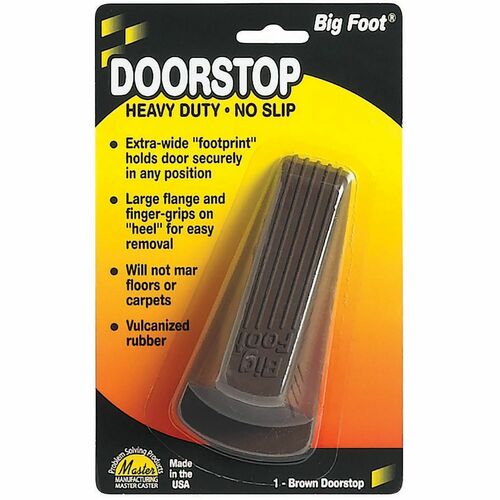 Big Foot Doorstop - Brown - 1 Each - Non-skid Base, Prevent Scratches, Non-slip, Heavy Duty, Impact Resistant, Crush Proof - Rubber - 1.3" Height x 2.3" Width - Brown