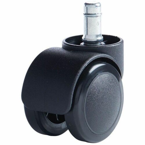 Master Mfg. Co Safety Series Chair Mat Casters, Oversize Neck - 7/16" Dia. x 7/8" Long Stem, 110 lbs./Caster, Matte Black Finish, 5/Set