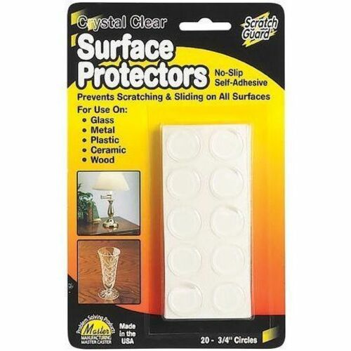 Scratch Guard Self-Adhesive Surface Protectors - 0.75" Diameter - Circle - Self-adhesive - Clear - 20/Pack