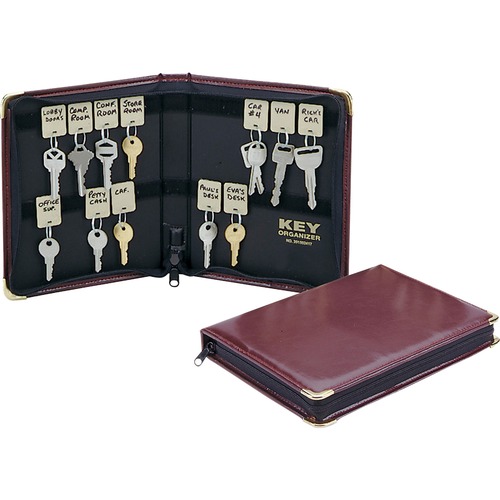 MMF Carrying Case Key - Burgundy - Vinyl - 8.75" (222.25 mm) Height x 7" (177.80 mm) Width x 1.25" (31.75 mm) Depth - 1 Pack