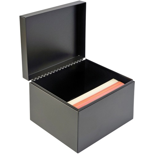 MMF Steel Card Files - External Dimensions: 9.5" Width x 8.5" Depth x 7" Height - Heavy Duty - Steel - Black - For Card - Recycled - 1 Each