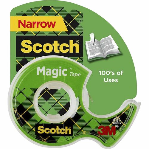 Scotch Dispensing Matte Finish Magic Tape - 18.06 yd Length x 0.75" Width - 1" Core - Permanent Adhesive Backing - Dispenser Included - Handheld Dispenser - 1 / Roll - Clear