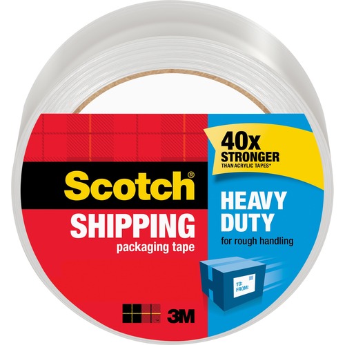Scotch Heavy-Duty Shipping/Packaging Tape - 54.60 yd Length x 1.88" Width - 3.1 mil Thickness - 3" Core - Synthetic Rubber Resin - 3.10 mil - Rubber Resin Backing - Pistol Grip Dispenser - Split Resistant, Tear Resistant, Breakage Resistance - For Packing