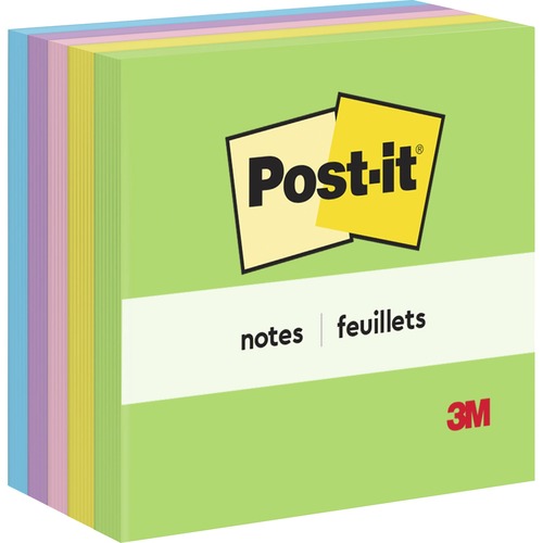 Post-it® Notes Original Notepads - Jaipur Color Collection - 500 - 3" x 3" - Square - 100 Sheets per Pad - Unruled - Assorted - Paper - Self-adhesive, Repositionable - 5 / Pack
