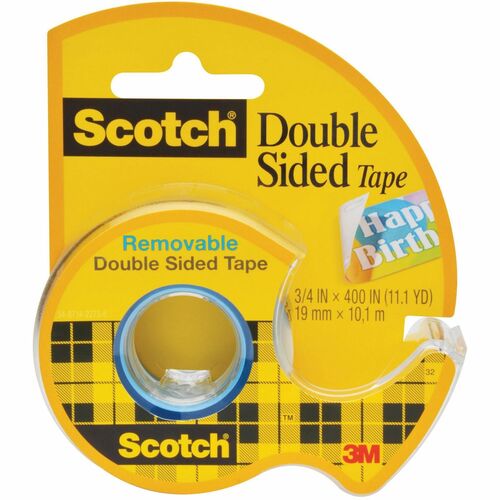 Scotch Removable Double Sided Tape 3 4 W Strickly Supplies