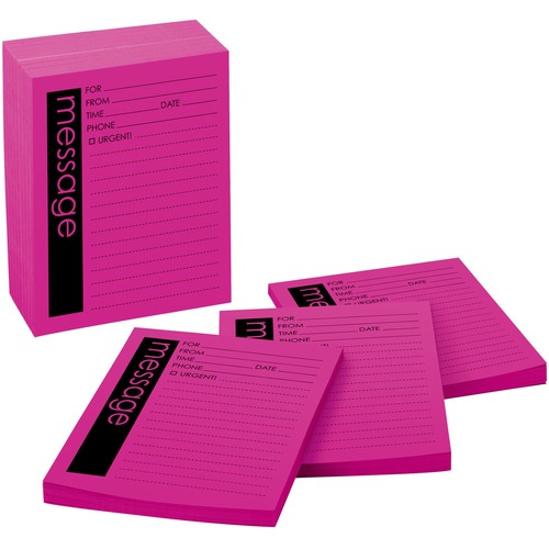 Post-it® Super Sticky Printed Important Message Pads - 50 Sheet(s) - 5.87" x 3.87" Sheet Size - Pink - Pink Sheet(s) - 12 / Pack