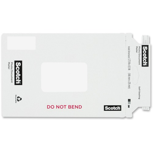 3M Photo/Document Mailers - Board - 5 3/4" Width x 8 1/2" Length - Self-sealing - 1 Each - White