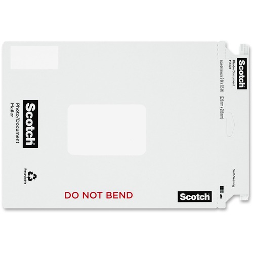 3M Photo/Document Mailers - Document - 9" Width x 11 1/2" Length - Self-sealing - 1 Each - White