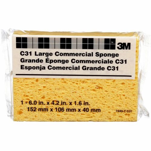 3M Cellulose Sponge - 1.6" Height x 6" Width x 4.3" Depth - 1Each - Cellulose - Beige