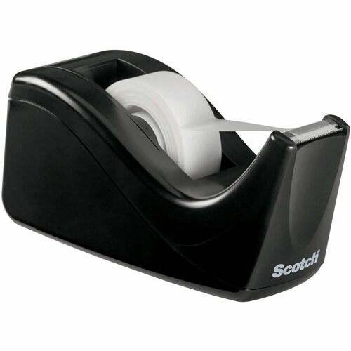 Scotch Two-tone Desktop Office Tape Dispenser - Holds Total 1 Tape(s) - 1" Core - Refillable - Non-skid Base - Black - 1 Each