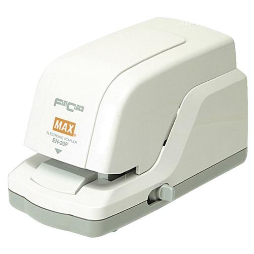 MAX Flat Clinch Electronic Cartridge Stapler - 20 Sheets Capacity - 2000 Staple Capacity - Gray