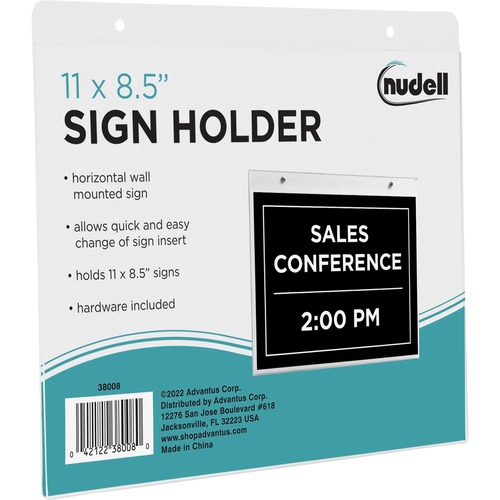 Golite nu-dell Sign Holder - Support 11" x 8.50" Media - Horizontal - Plastic - 1 Each - Clear