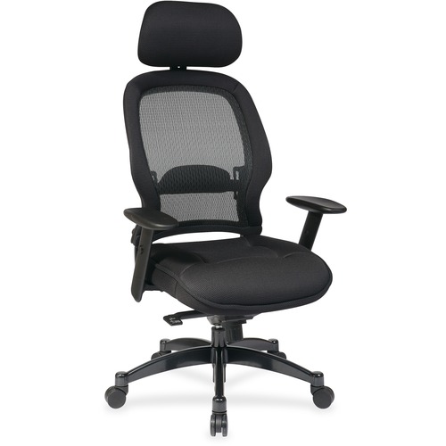 Office Star Space 25004 Executive High-Back Mesh Chair - Black Seat Color - Mesh Seat Material - 1 Each