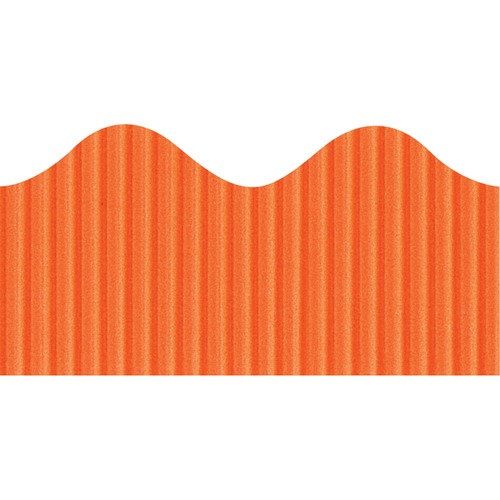 Bordette Decorative Border - Rectangle with Scalloped Trim Shape - Pin-up - Fadeless - 4" Height x 2.25" Width x 600" Length - Orange - Paper - 1 Roll