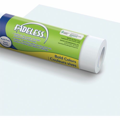 Fadeless Bulletin Board Art Paper - ClassRoom Project, Home Project, Office Project - 48" Width x 50 ft Length - White - 1 Roll